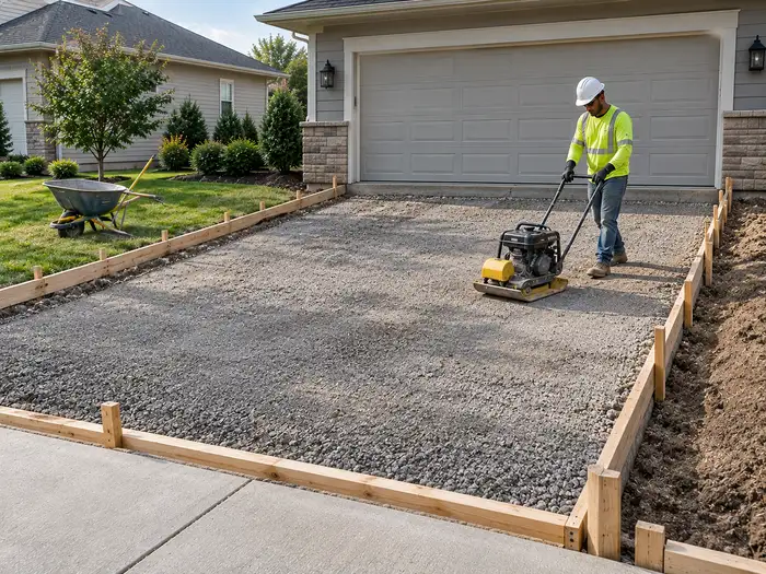concrete driveway base preparation columbus