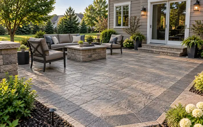 Stamped concrete project photography